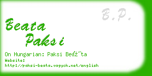 beata paksi business card